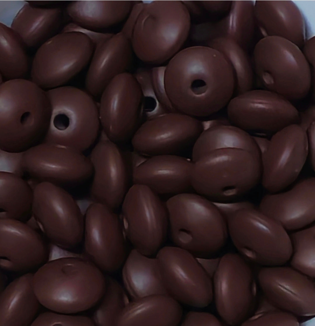 New 1 Count 12mm Silicone Solid Lentil Spacer Beads Craft Supplies Multiple Colors