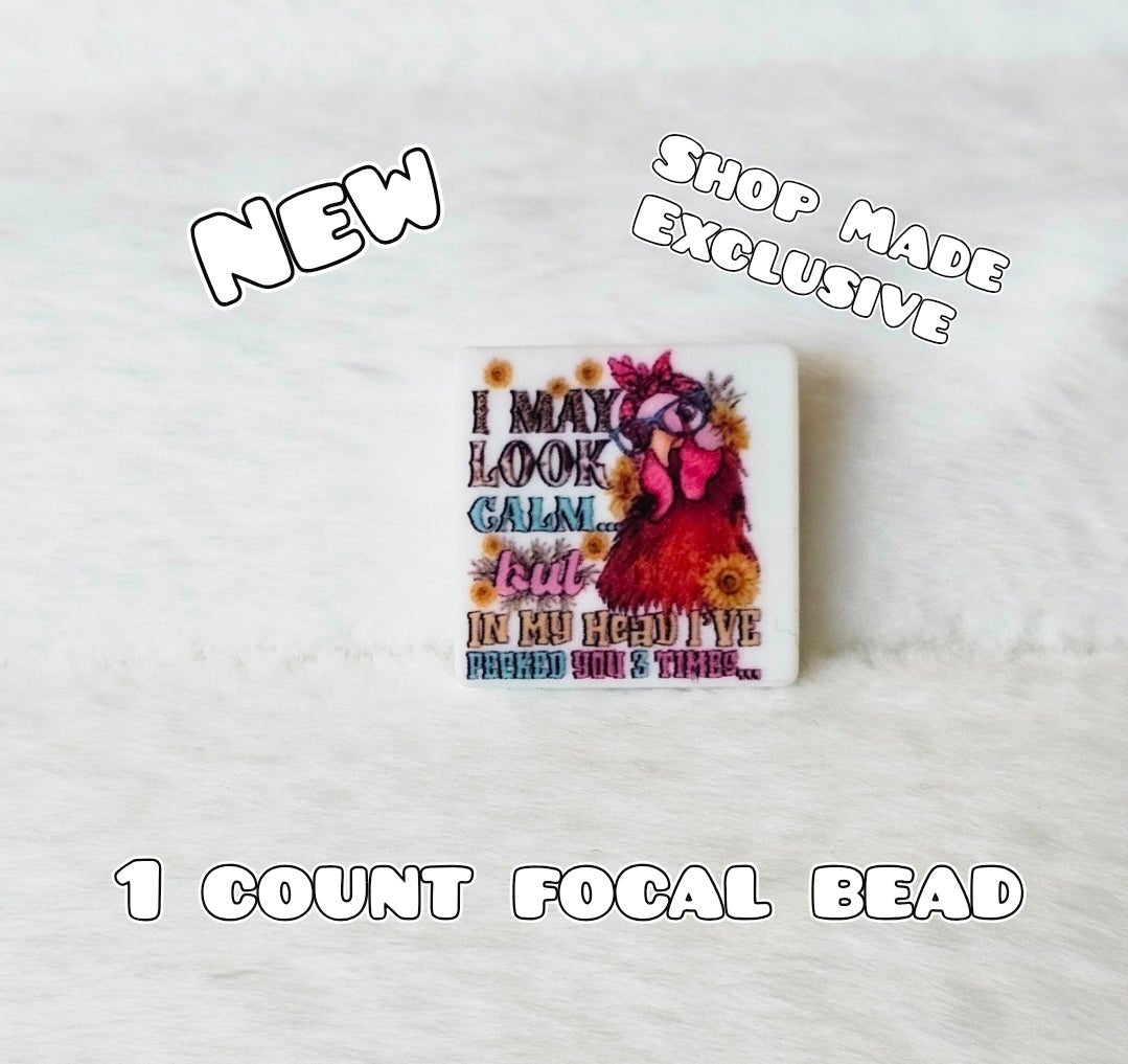 DIY Silicone Printed Focal Beads - 1 Count Bead Charms Craft Supplies Sassy Chicken