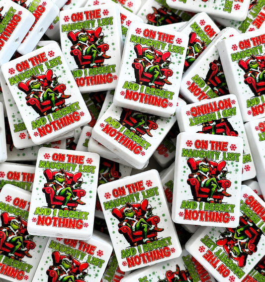 New Shop Made 1 Count Printed Silicone Focal Bead Grinch
