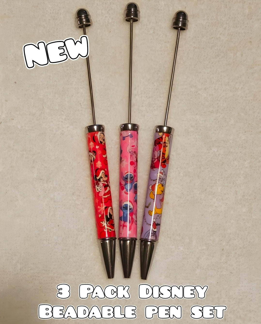 3 Count Disney Beadable pen Set