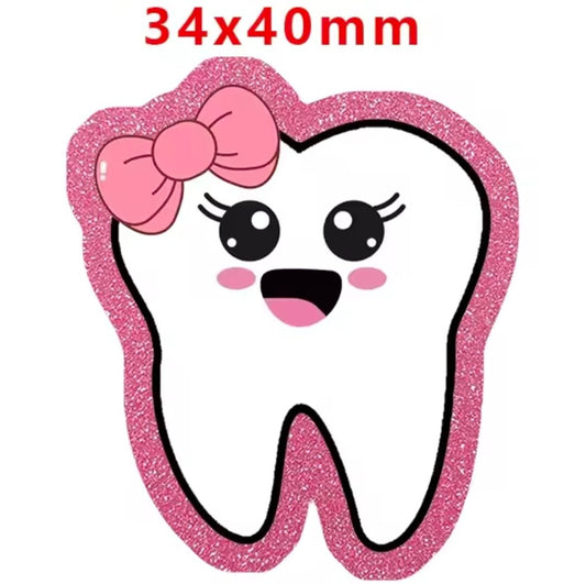 Glitter Acrylic Flatback- Acrylic Planer Resin Charm- Dental Tooth