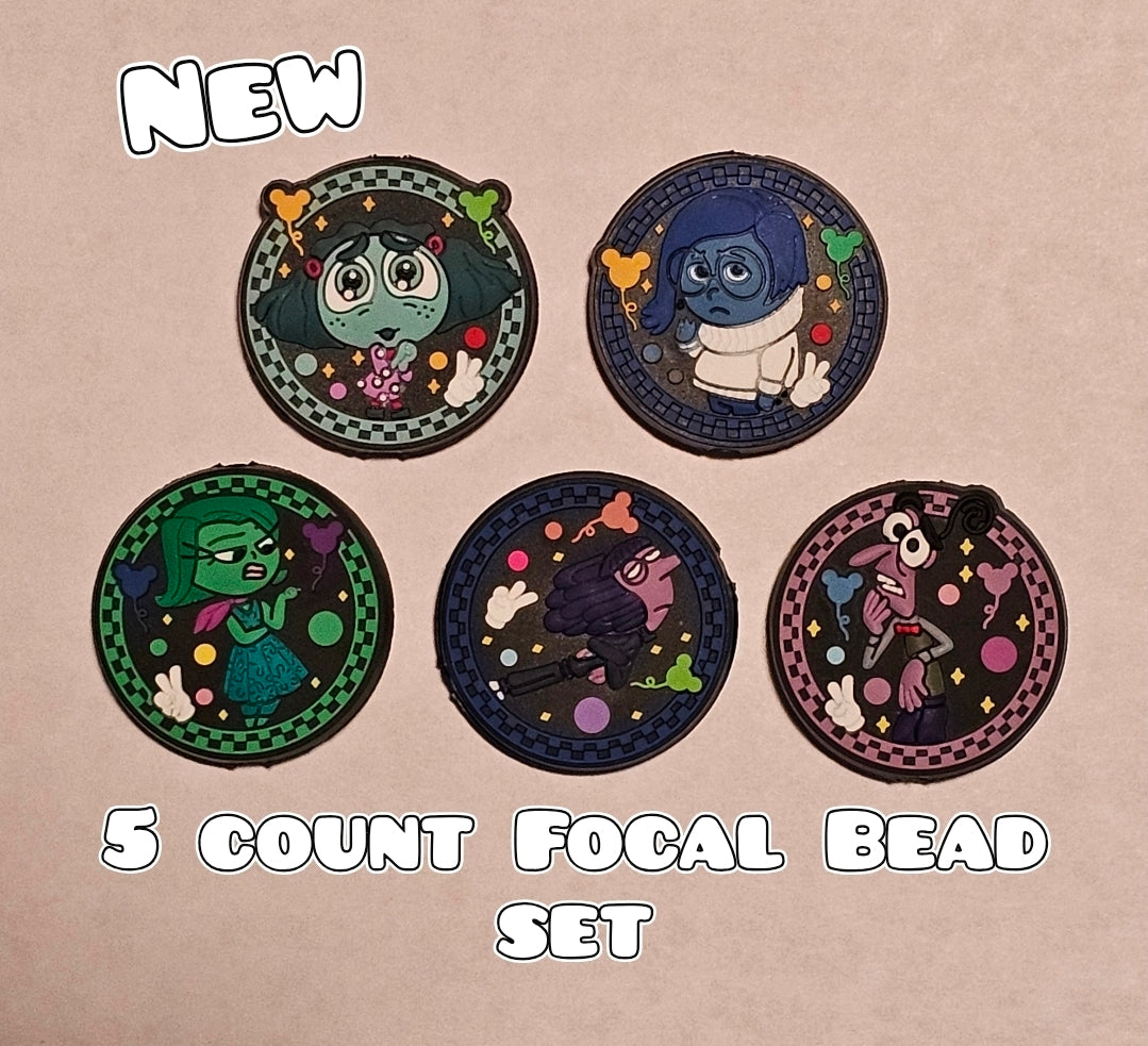 New 5 Count Emotions  Focal Bead Set