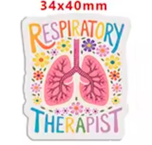 Glitter Acrylic Flatback- Acrylic Planer Resin Charm- Respiratory Therapist