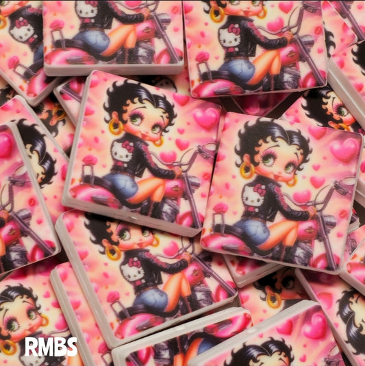 DIY Silicone Printed Focal Beads- 1 Count Bead Charms Craft Supplies Character Betty Boop