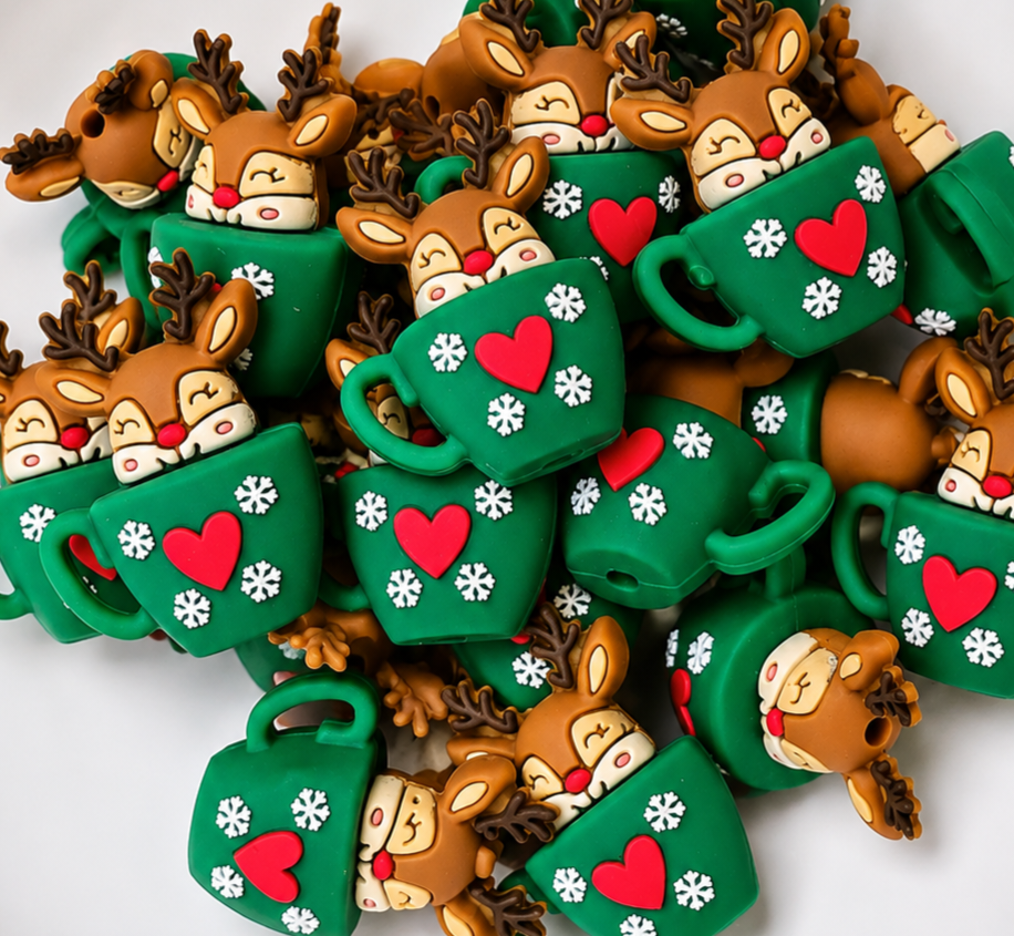 1 Count Focal Bead 3D Reindeer Cup