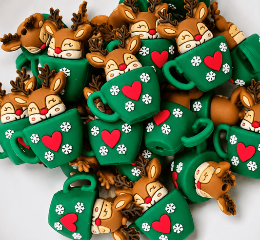 1 Count Focal Bead 3D Reindeer Cup