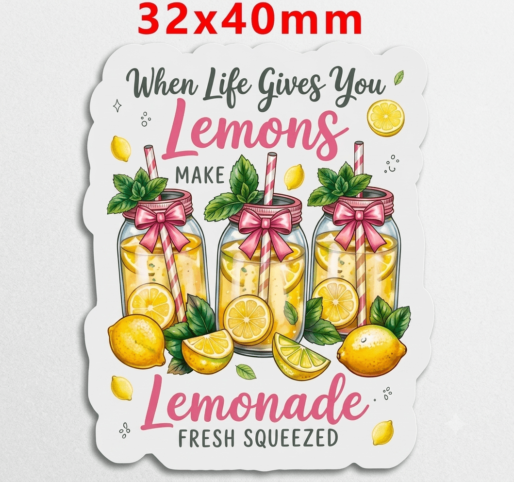 Glitter Acrylic Flatback- Acrylic Planer Resin Charm When life gives you lemons make lemonade