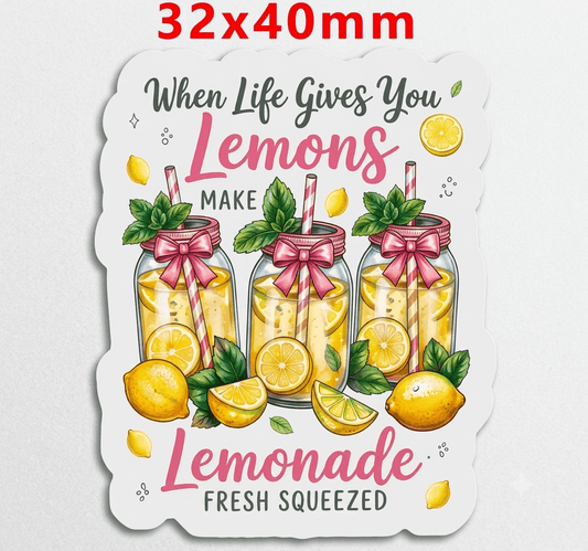 Glitter Acrylic Flatback- Acrylic Planer Resin Charm When life gives you lemons make lemonade