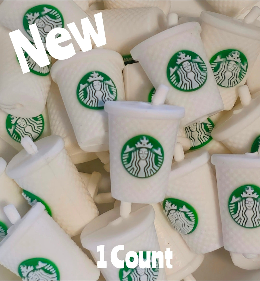 New 3D Coffee Cup 1 Count Focal Bead