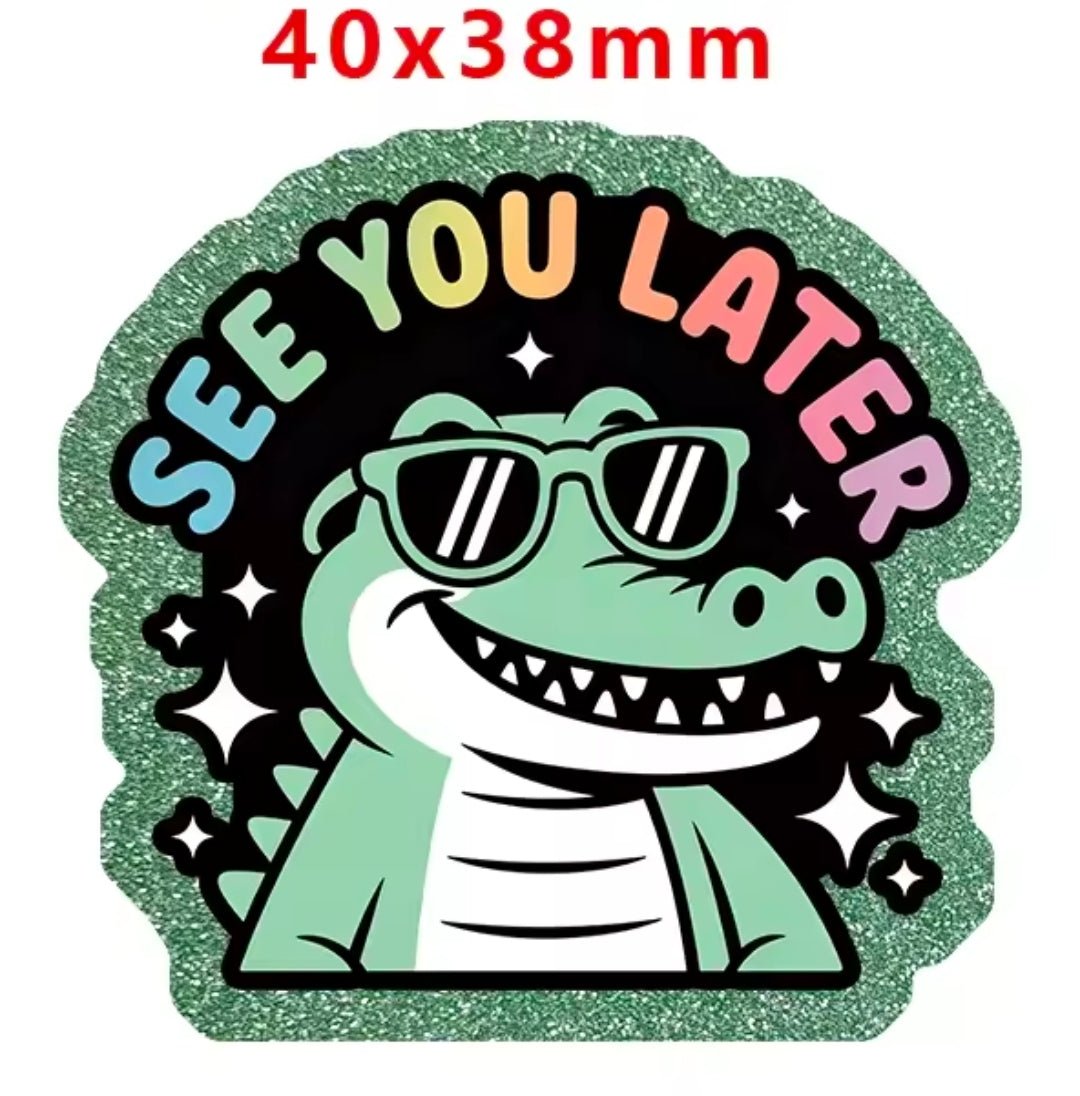 Glitter Acrylic Flatback- Acrylic Planer Resin Charm See You later gators