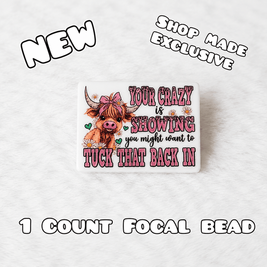 DIY Silicone Printed Focal Beads - 1 Count Bead Charms Craft Supplies Cow Your Crazy Showin