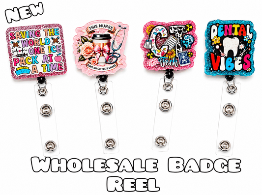 Wholesale Beadable Completed Badge Reels 360 alligator clip