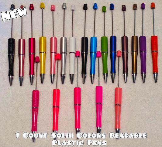 1 Count Solid Beadable Pen Blanks. Bead Accessorie Blanks