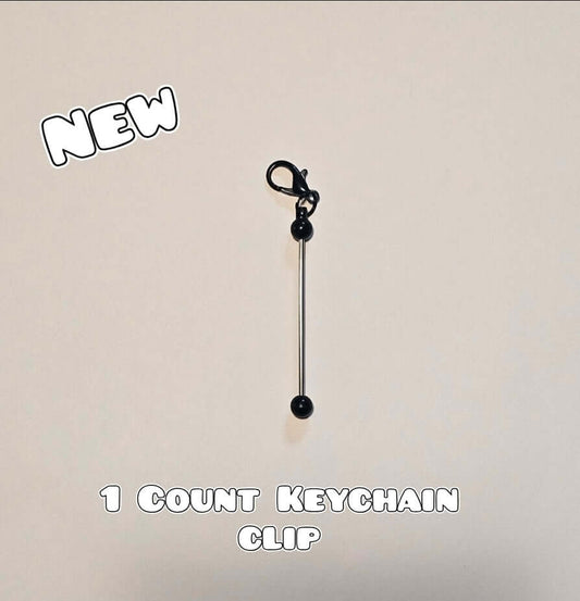 1 Count gun Black keychain clip blank bars beadable