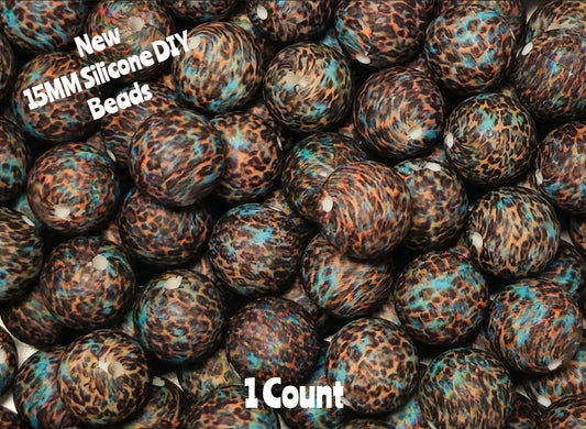 New 1 Count DIY Silicone Beads 15mm printed country cheetah beadable accessories
