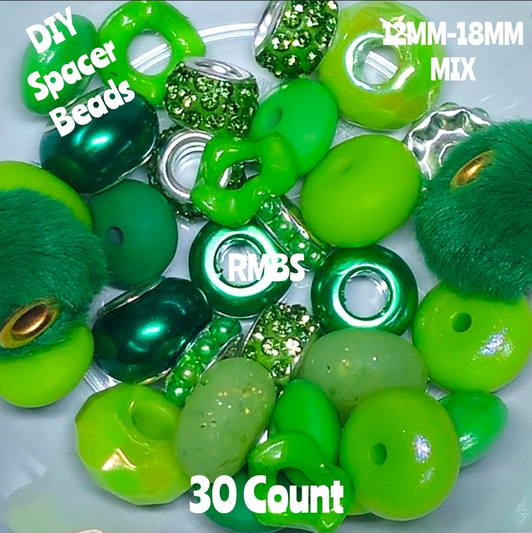 30 Count DIY Custom Made Spacer Beads Mix Craft Supplies 12MM-18MM Spacer Bead Mix