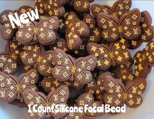New Silicone Designer Luxury Butterfly Focal Beads 1 Count DIY Bead Supplies 3 Color Options