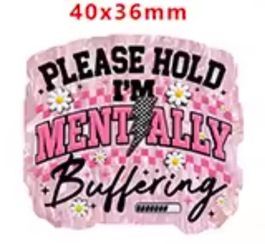 Glitter Acrylic Flatback- Acrylic Planer Resin Charm Please hold mentally buffering
