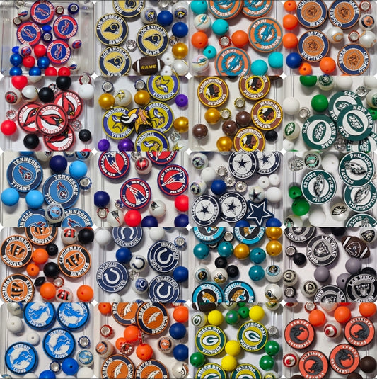 Football Bead Mixes With Focals & Acrylics Craft Supplies