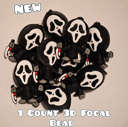 New 1 Count 3D Halloween Focal Bead