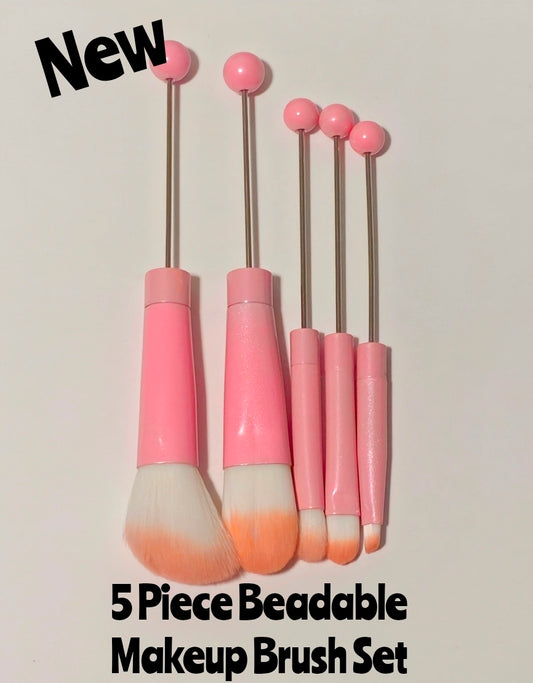 New 1 Count Beadable Makeup Brush Set Pink