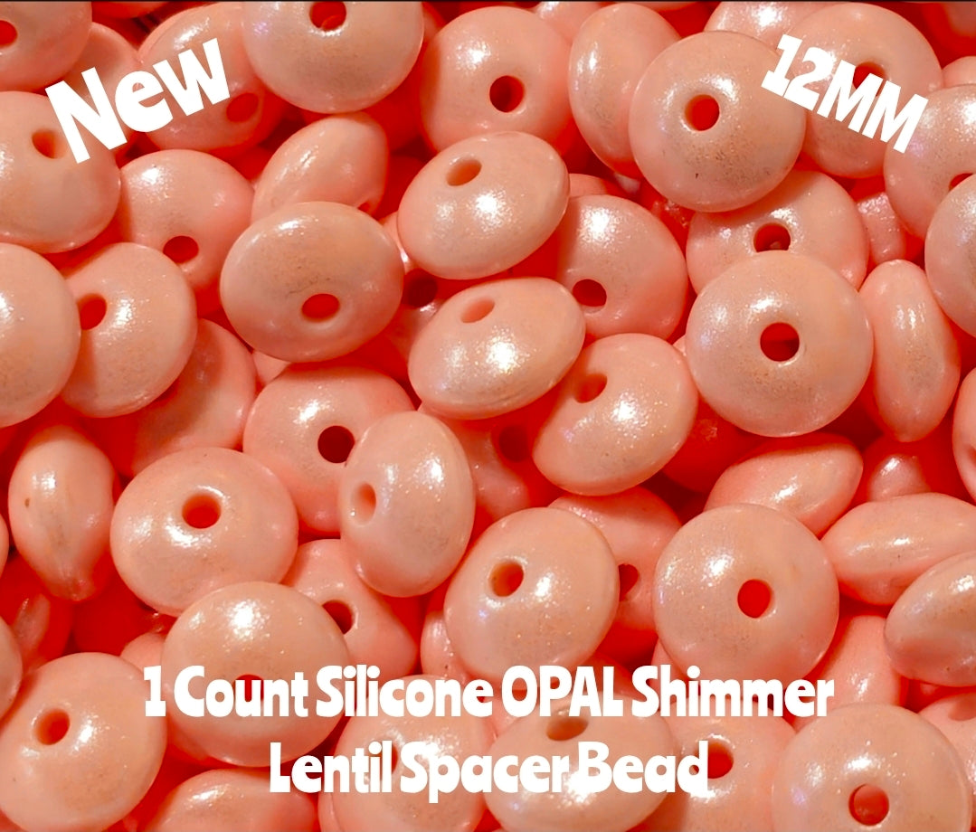 New 1 Count Opal Shimmer Lentil Spacer Beads Multiple Color Options