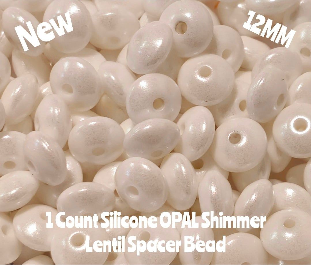 New 1 Count Opal Shimmer Lentil Spacer Beads Multiple Color Options