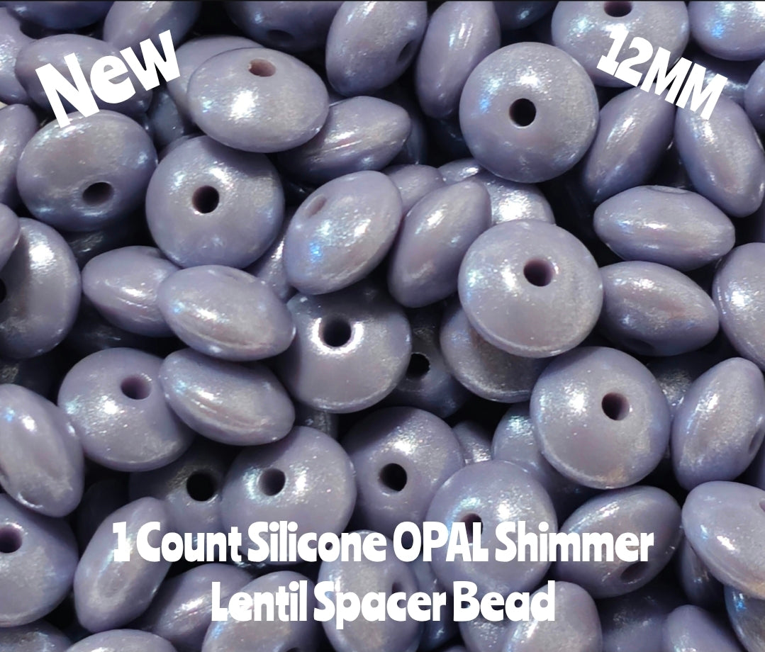 New 1 Count Opal Shimmer Lentil Spacer Beads Multiple Color Options