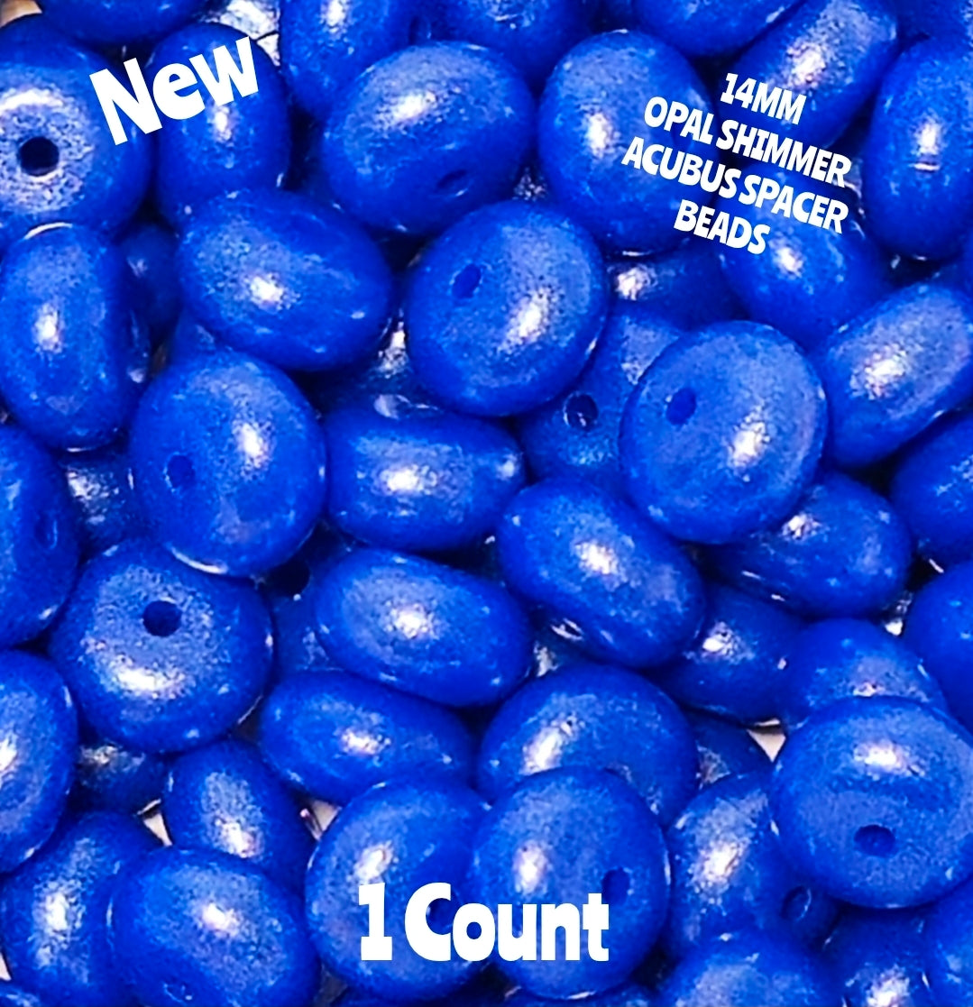 New 1 Count Blue Sapphire 14MM Silicone OPAL Acubus Spacer Beads Craft Supplies