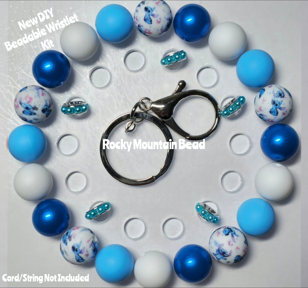 New 1 Count DIY Deluxe Beadable Wristlet Kit- Stitch Character Beads- Beadable Accessories