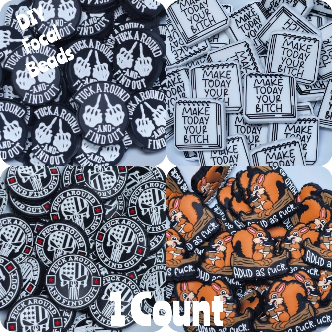 DIY Focal Bead 1 Count Craft Supplies. Adult Sassy Cuss Words