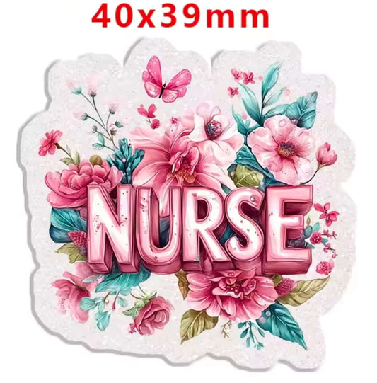 Glitter Acrylic Flatback- Acrylic Planer Resin Charm- Medical Nurse
