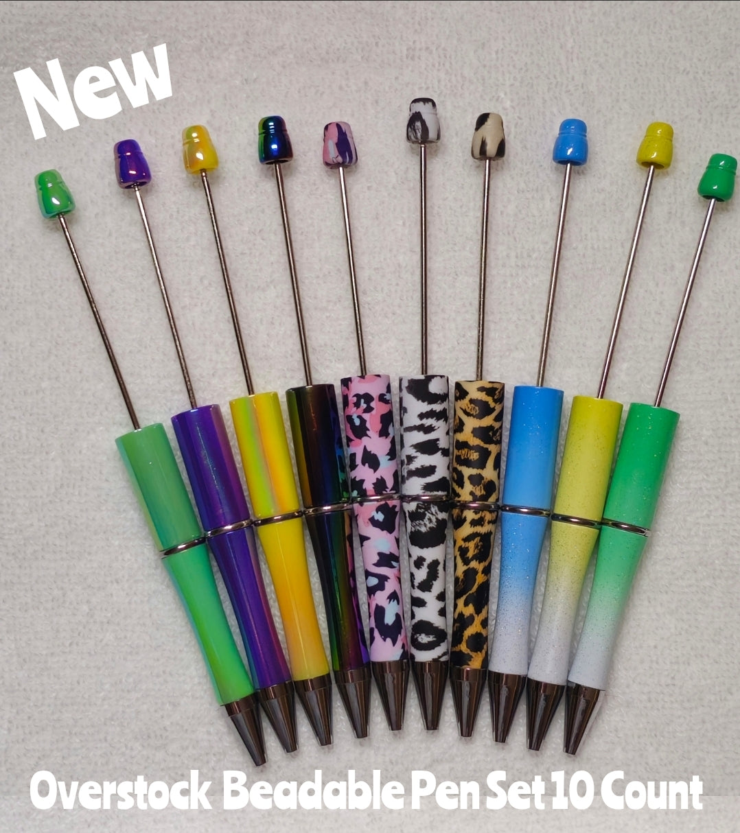 Over stock Clearance 10 Count  Beadable Pen Set