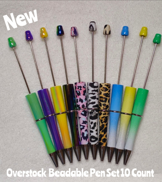Over stock Clearance 10 Count  Beadable Pen Set