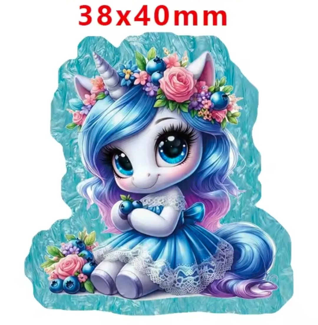New 1 Count Glitter Acrylic Flatback Multiple Uses Acrylic Craft Supplies Unicorn
