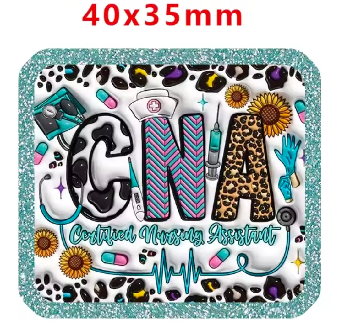 Glitter Acrylic Flatback- Acrylic Planer Resin Charm Medical