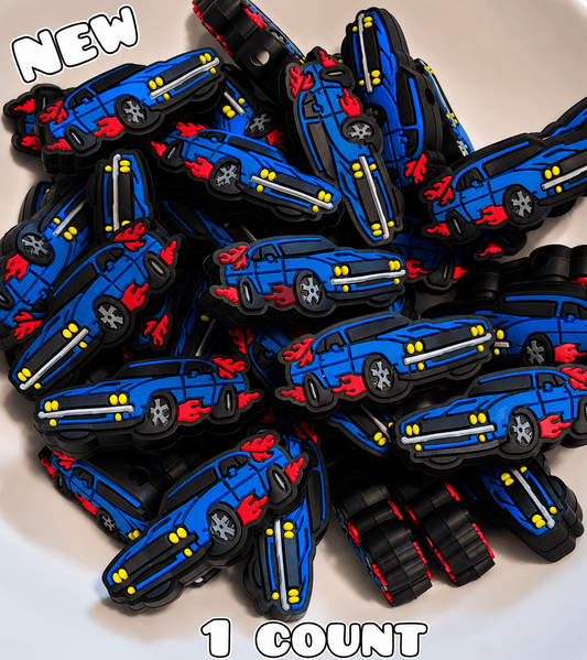 New 1 Count Hot Rod Cars Focal Bead