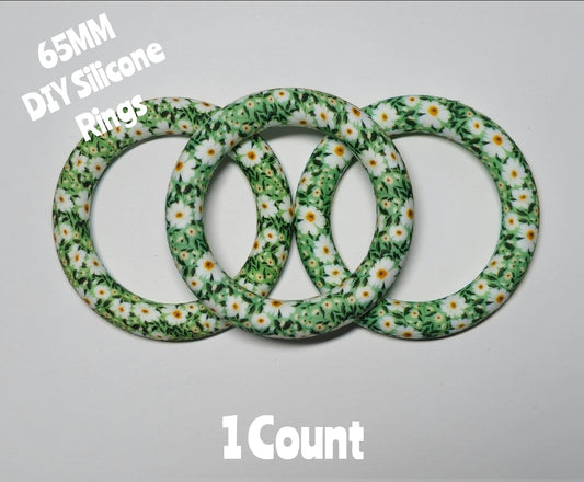 1 Count DIY 65MM Silicone Rings Craft Supplies Beadable Blanks Mint Daisy's