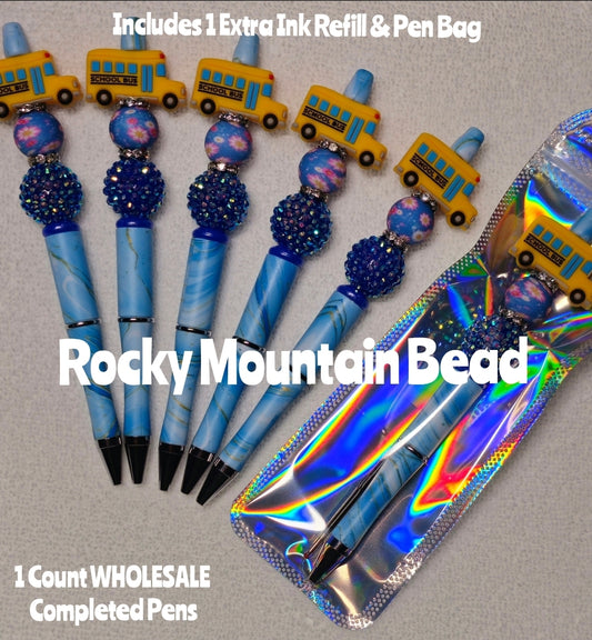 Wholsale Completed Pens come with 1 pen 1 ink refill and pen bag Craft Supplies School Bus