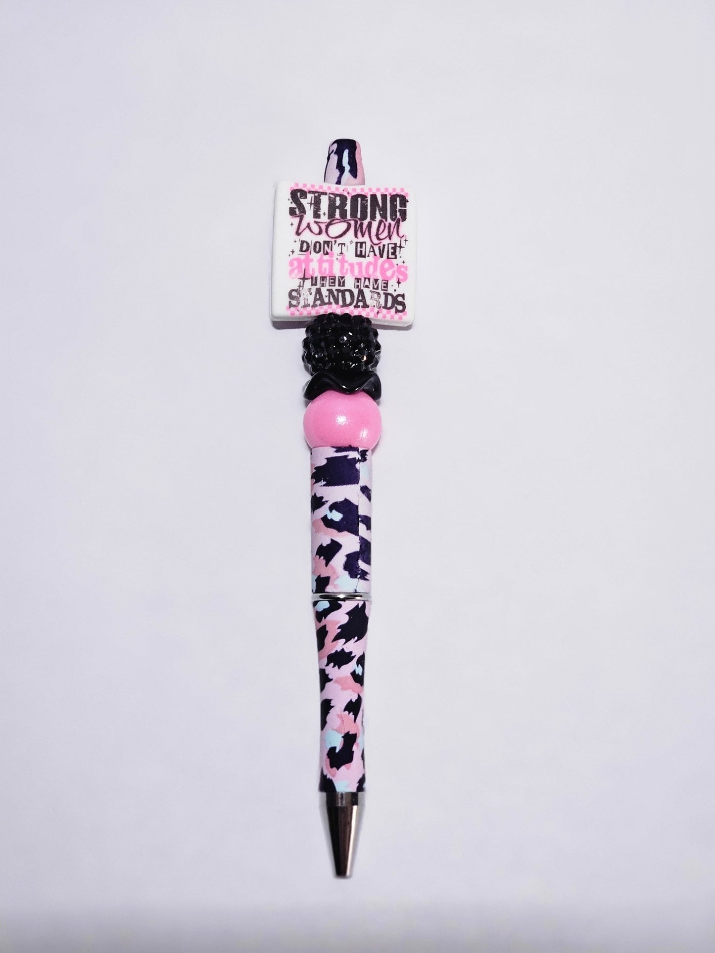 New 1 Count Focal Bead Strong women are not rude they just have standards.  Pen is example bead only