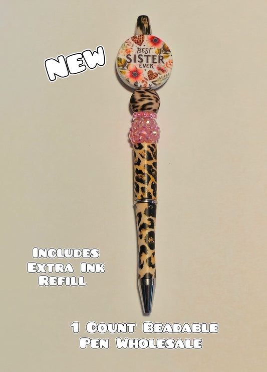 Wholesale Beadable Pens 1 Count Best Sister Ever Style Completed Pen