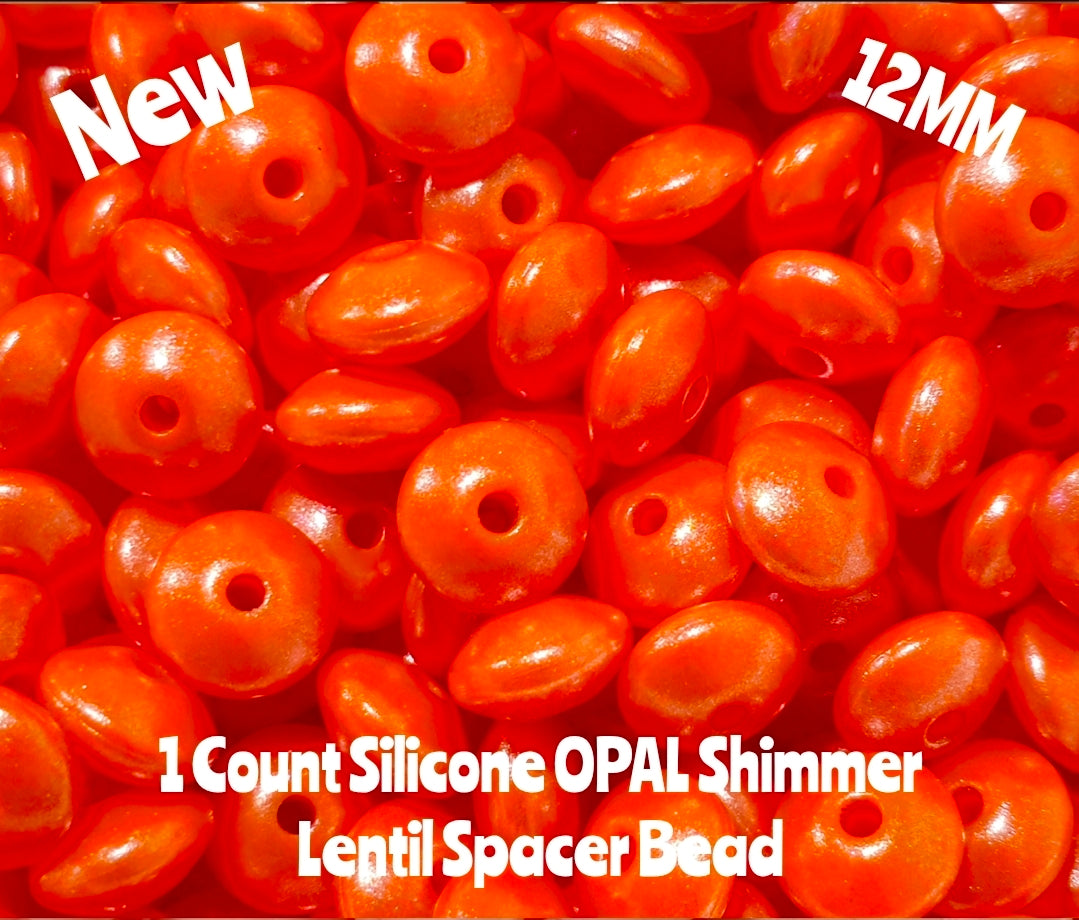 New 1 Count Opal Shimmer Lentil Spacer Beads Multiple Color Options
