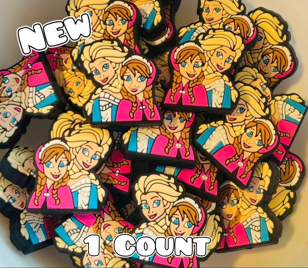 New 1 Count Focal Bead Frozen Anna Elsa