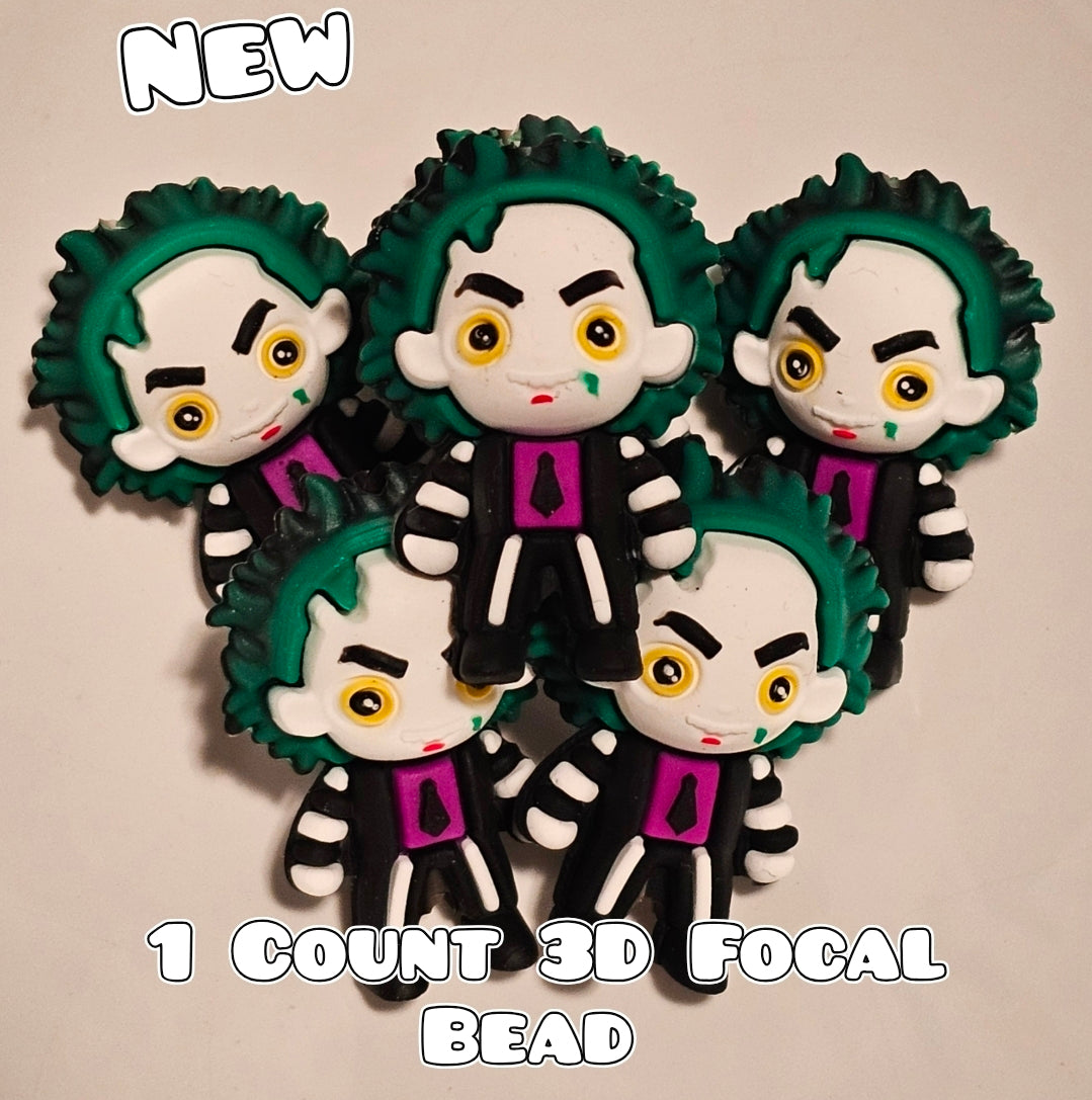 New 1 Count 3D Halloween Focal Bead
