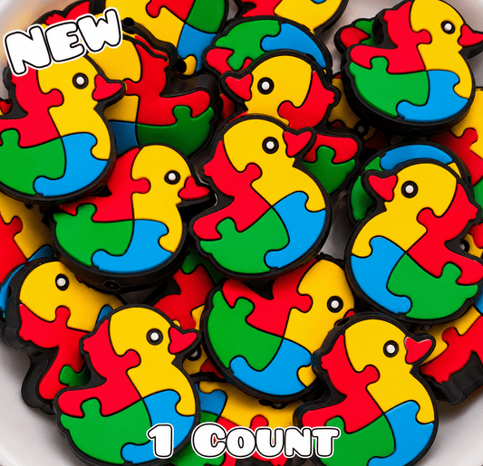 New 1 Count Focal Bead Autism Duck