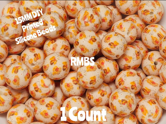 New 1 Count 15mm Printed Beads Character Winnie The POOH Beads Craft Supplies