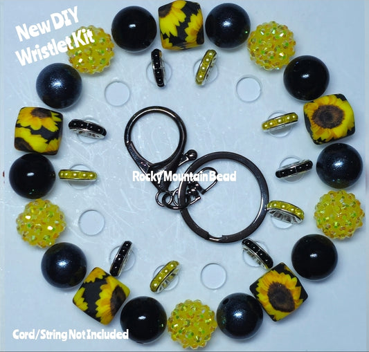 New 1 Count DIY Deluxe Beadable Wristlet Kit- Sunflowers Beadable Accessories