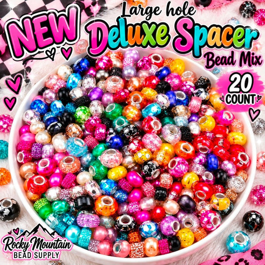 New colors 20 Count Large Hole 14mm Acrylic Spacer Beads Hand selected
