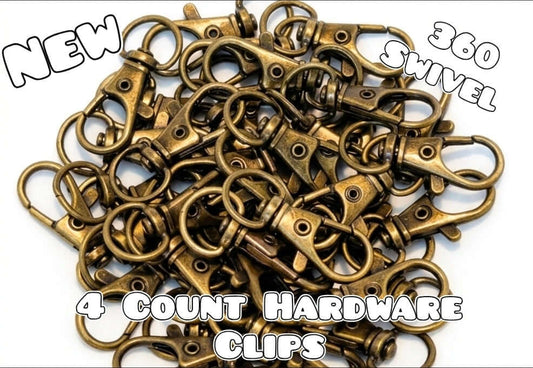 4 Count Hardware Clips Bronze Keychain Clips