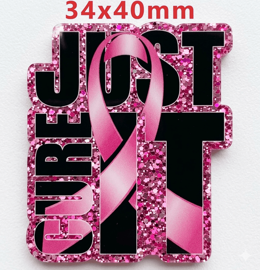 Glitter Acrylic Flatback- Acrylic Planer Resin Charm Cancer Awareness